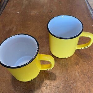 Yellow Enamel vintage 'like' mug